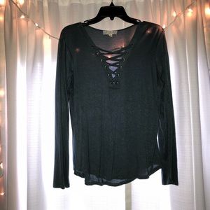 Criss Cross Long Sleeve Shirt